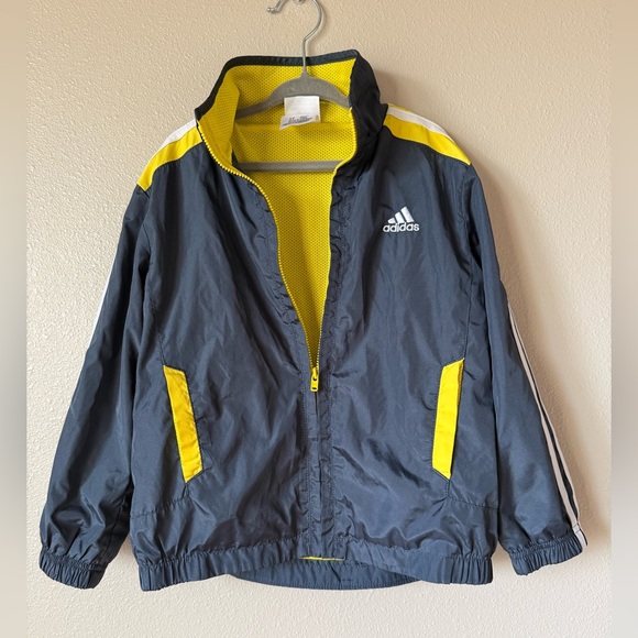 adidas Other - Adidas Kids Navy Blue and Yellow Raincoat